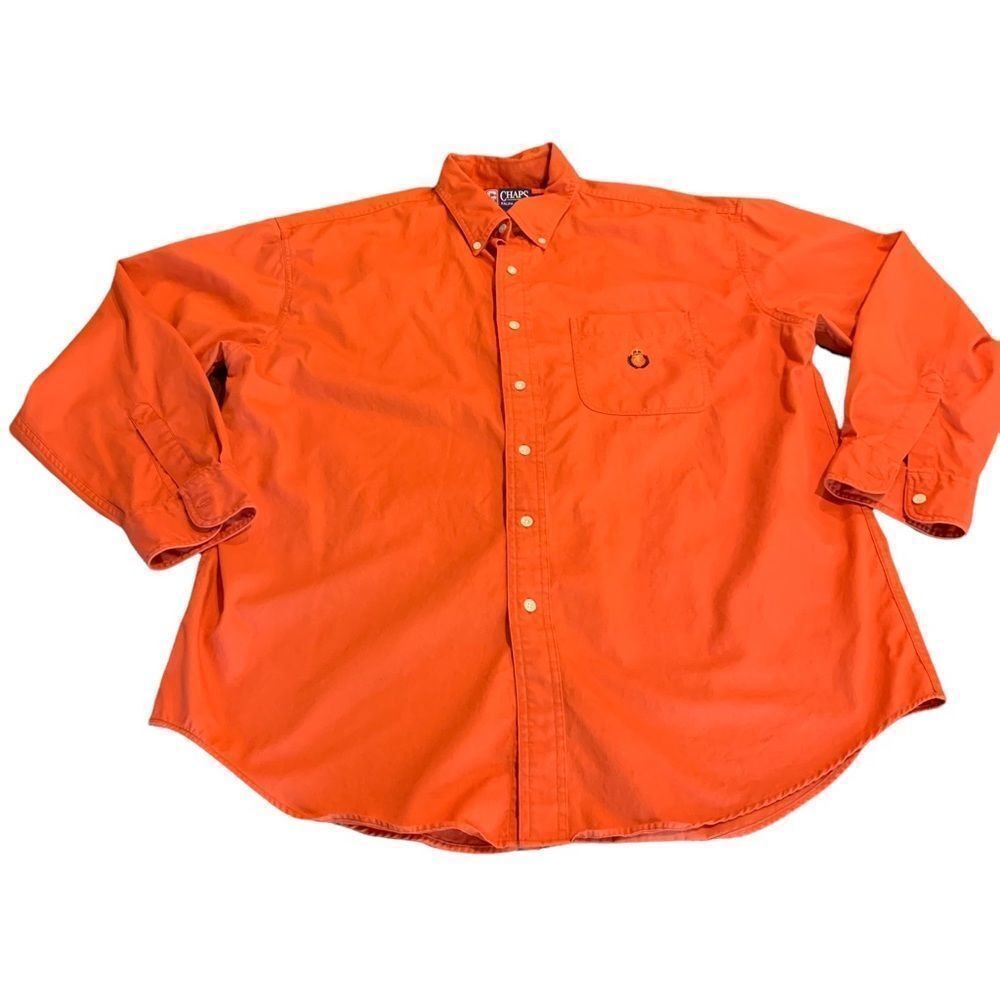 Chaps Ralph Lauren Men’s Orange Button Down Shirt XL